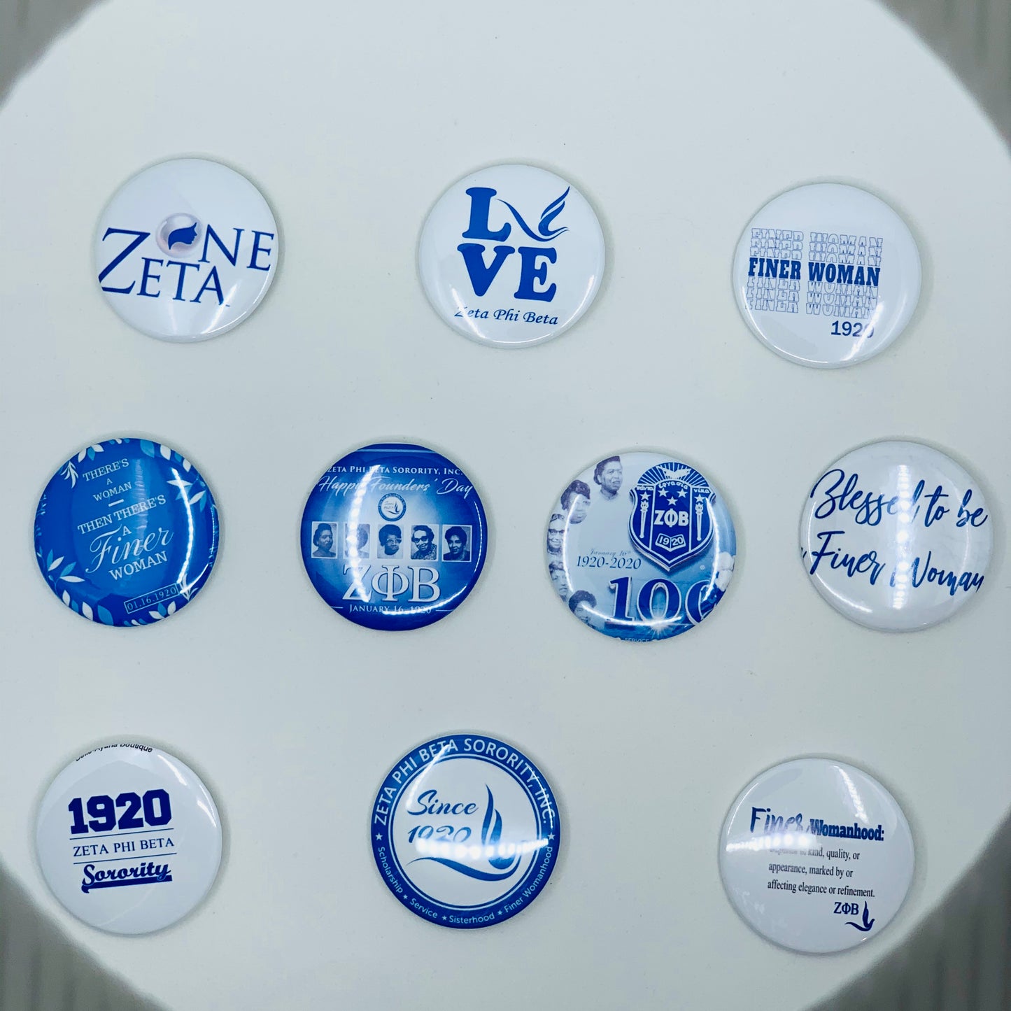 Zeta Phi Beta Sorority, Inc, Button Pin