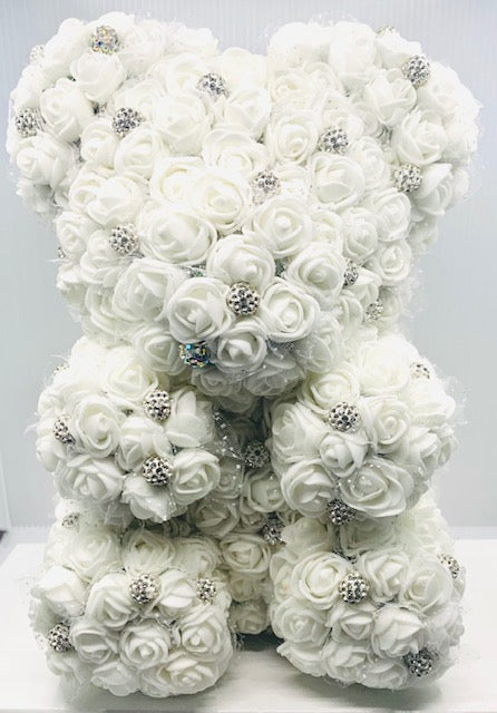 BAB - White w/Sparkle Artificial Flower Animal
