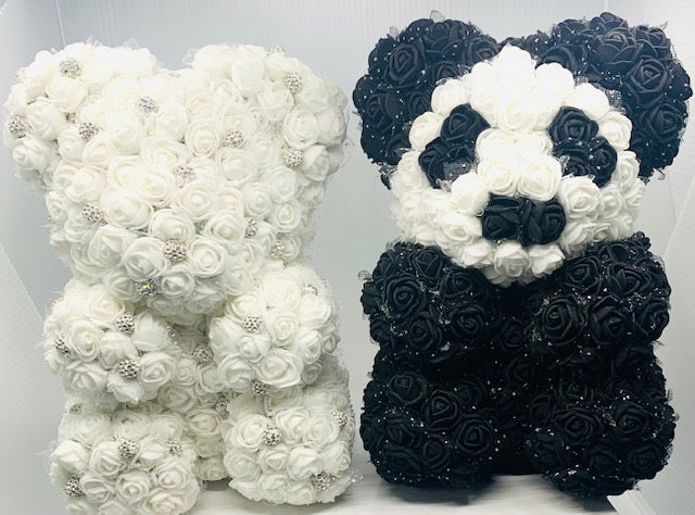 BAB - White w/Sparkle Artificial Flower Animal