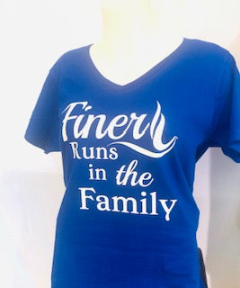 BAB - Short Sleeve “Finer Runs in the Family” V-Neck T-Shirt