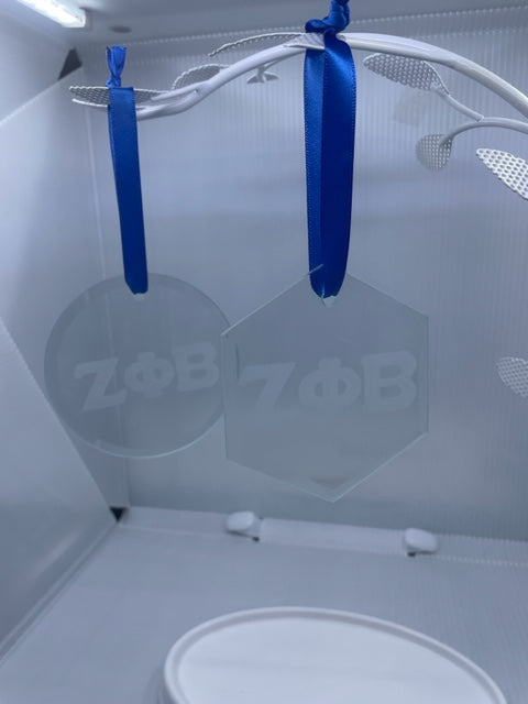 Zeta Phi Beta Glass Ornament