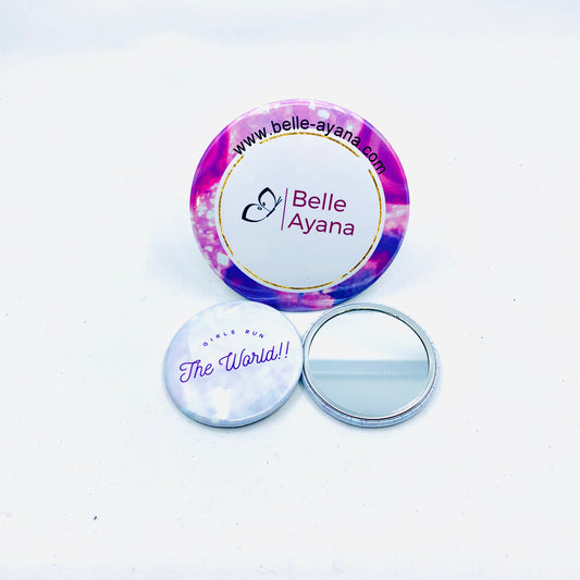 Button Pin Mirror - “Girls Run the World”