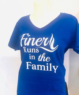 BAB  - Short Sleeve “Finer Runs in the Family” V-Neck T-Shirt