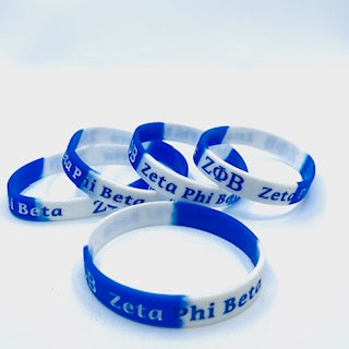 Zeta (Blue and White) Wrist Band