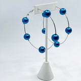 Blue Pearl Hoop Earrings (large pearls) (Jewelry)